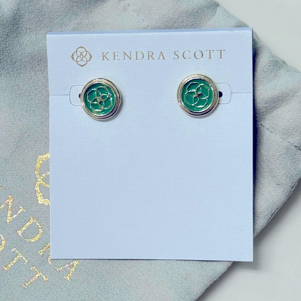 Kendra Scott Gold and Teal studs